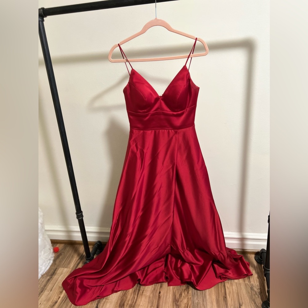 Red Satin Dress - Picture 2 of 5